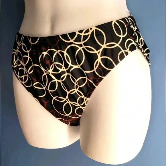 I.N.C. Womens Swimwear Black Brown White Bikini bottom NEW Size 14 & 10 - Picture 3 of 4